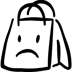 Shopping Bag Sad Icon from Freehand Set