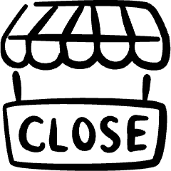 Shop Close Icon from Freehand Set