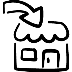 Shop Sign Arrow Icon from Freehand Set