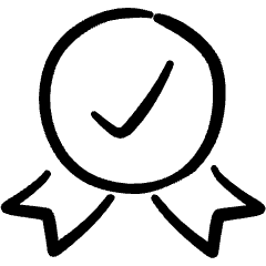 Certified Ribbon Check Icon from Freehand Set