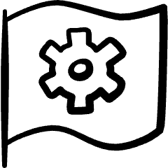 Flag Plain Settings Icon from Freehand Set