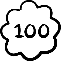 Gaming 100 Bubble Icon from Freehand Set