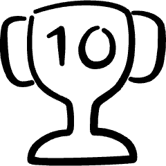 Gaming Trophy 10 Icon from Freehand Set