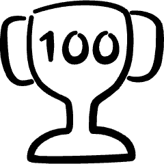 Gaming Trophy 100 Icon from Freehand Set