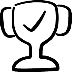 Gaming Trophy Check Icon from Freehand Set