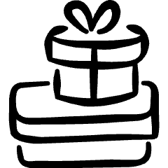 Gift Box Icon from Freehand Set