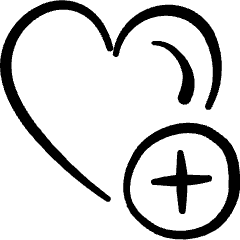 Love It Add Icon from Freehand Set