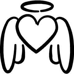 Love It Angel Icon from Freehand Set