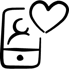 Love It Phone Icon from Freehand Set