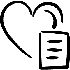 Love It Text Icon from Freehand Set