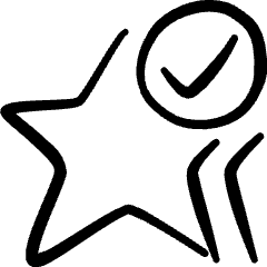 Rating Star Check Icon from Freehand Set