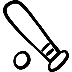 Baseball Bat Ball Icon from Freehand Set