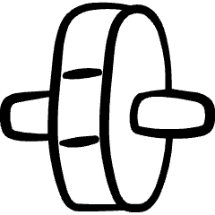 Fitness Dumbbell Disk Weight Icon from Freehand Set