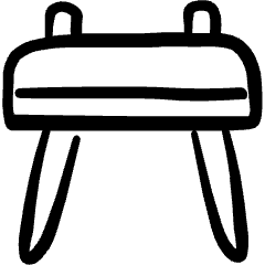 Gymnastics Pommel Horse Icon from Freehand Set