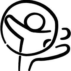 Gymnastics Ribbon Person Icon from Freehand Set