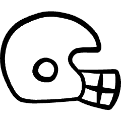 American Football Helmet Icon from Freehand Set