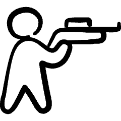 Shooting Rifle Person Aim Icon from Freehand Set