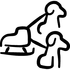 Skiing Snow Dogsled Icon from Freehand Set