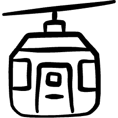 Skiing Snow Lift Cable Icon from Freehand Set