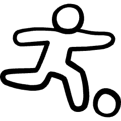 Soccer Player Kick Icon from Freehand Set