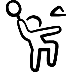 Badminton Player Icon from Freehand Set