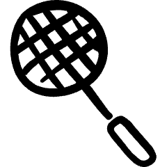 Badminton Shuttlecock Racquet Icon from Freehand Set