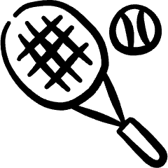 Tennis Racquet Icon from Freehand Set