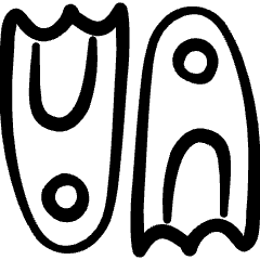 Sport Diving Fins Icon from Freehand Set