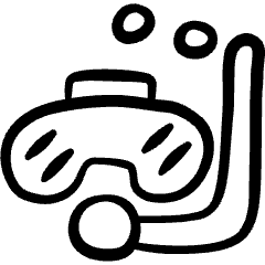 Sport Diving Mask Snorkle Icon from Freehand Set