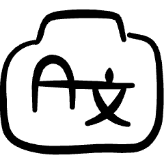 Automated Translation Camera Translate Icon from Freehand Set