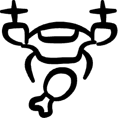 Drone Food Delivery Icon from Freehand Set