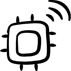 Iot Technology Chip Icon from Freehand Set