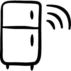 Iot Technology Refrigerator Icon from Freehand Set