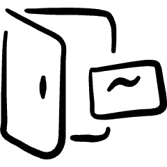 Smart House Door Lock Card Icon from Freehand Set