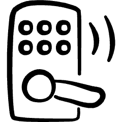 Smart House Door Locker Pin Icon from Freehand Set