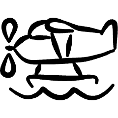 Aircraft Plane Water Icon from Freehand Set