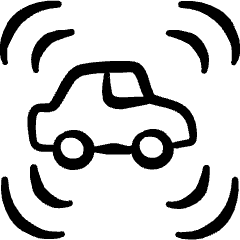 Auto Pilot Car Radius Icon from Freehand Set