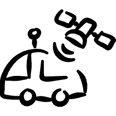 Auto Pilot Car Satellite Icon from Freehand Set