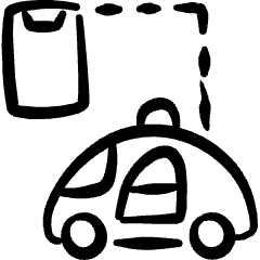 Auto Pilot Car Smartphone Icon from Freehand Set