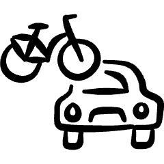 Bicycle Car Icon from Freehand Set