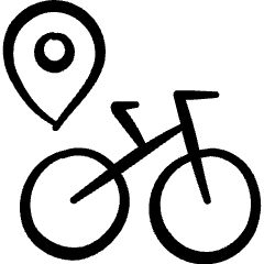 Bicycle Location Icon from Freehand Set