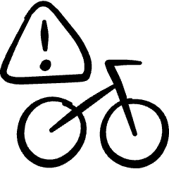 Bicycle Problem Warning Sign Icon from Freehand Set