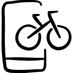 Bicycle Rental Bicycle Application Icon from Freehand Set