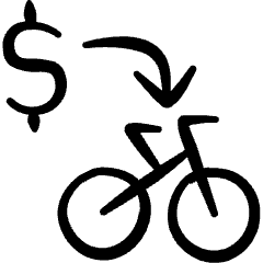 Bicycle Rental Coin Service Icon from Freehand Set