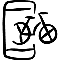 Bicycle Smartphone App Icon from Freehand Set