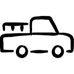 Car Truck Pickup Icon from Freehand Set
