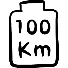E Transport Battery Life 100 Km Icon from Freehand Set