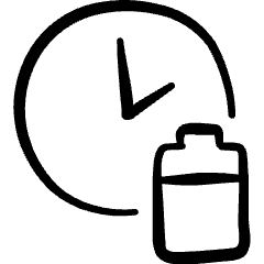 E Transport Battery Life Cycle Lasting Peroid Icon from Freehand Set