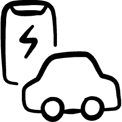 E Transport Car Electric Icon from Freehand Set