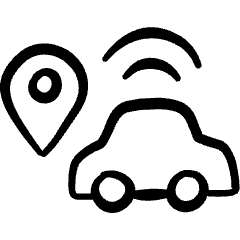 E Transport Car Location Pin Icon from Freehand Set